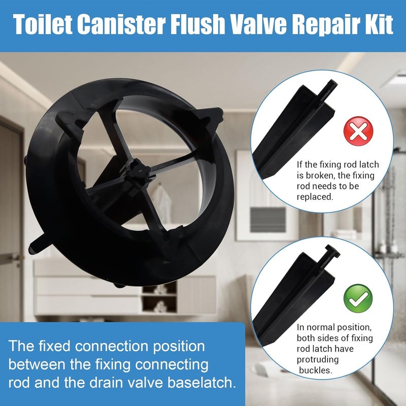 Hebewater Canister Flush Valve Replacement Kit, Compatible with Kohler GP1229656, K-1188999, K-1188998, for AquaPiston System, Includes Center Guide, Cap and Chain, Toilet Tank Repair Kit. - Image 3
